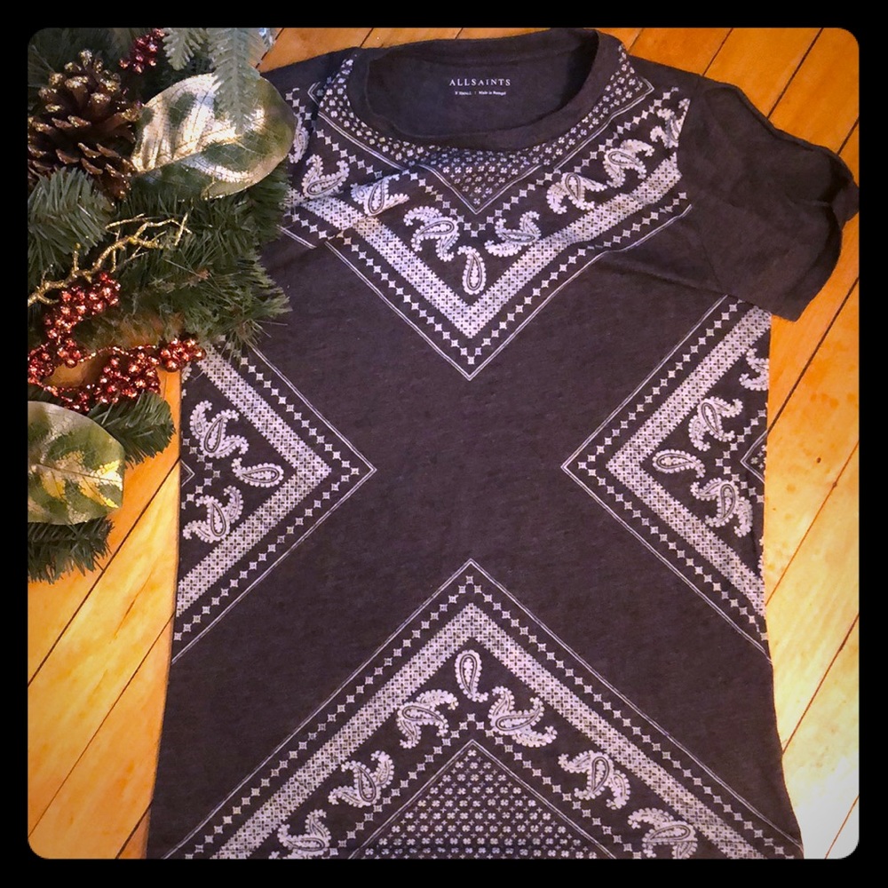 AllSaints t-shirt, grey & white